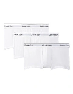 Icon Cotton Low Rise Trunks 3 Pack in White