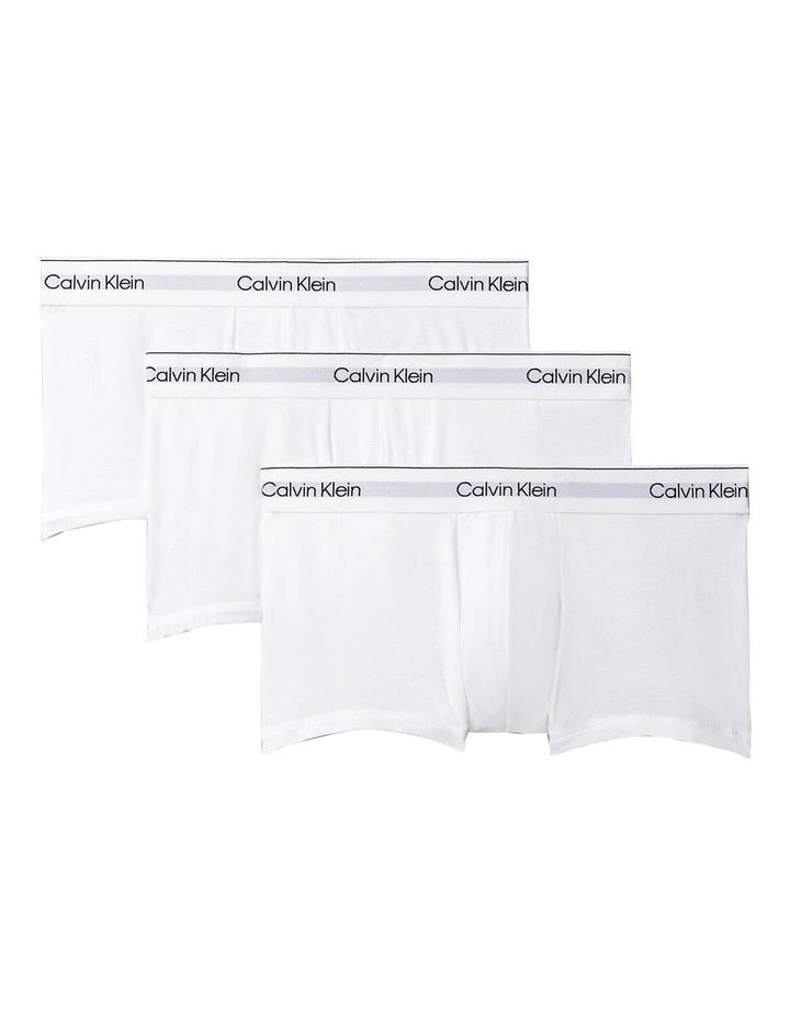 Icon Cotton Low Rise Trunks 3 Pack in White image 1