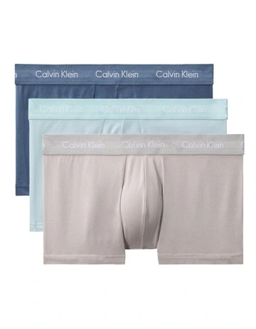Cotton Stretch Low rise Trunks 3 Pack in Multi