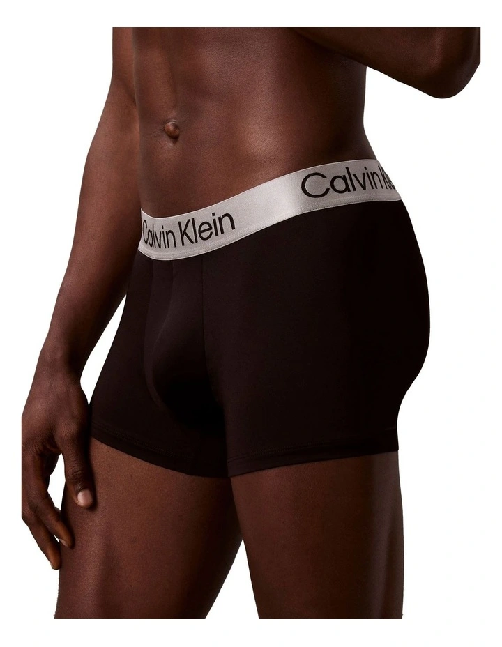 Brushed Microfibre Stretch Trunks 3 Pack in Black image 4