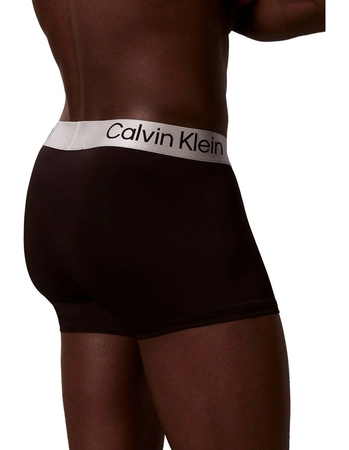 Brushed Microfibre Stretch Trunks 3 Pack in Black image 5