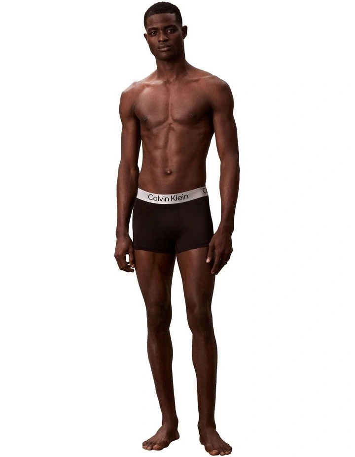 Brushed Microfibre Stretch Trunks 3 Pack in Black image 6