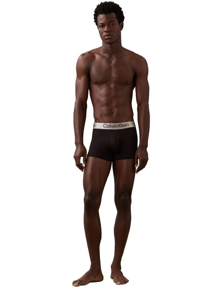 Brushed Microfibre Stretch Trunks 3 Pack in Multi image 2