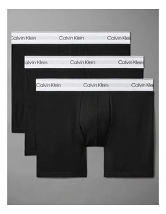 Icon Cotton Boxer Briefs 3 Pack in Black