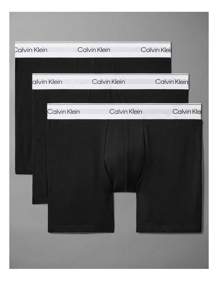 Icon Cotton Boxer Briefs 3 Pack in Black image 1