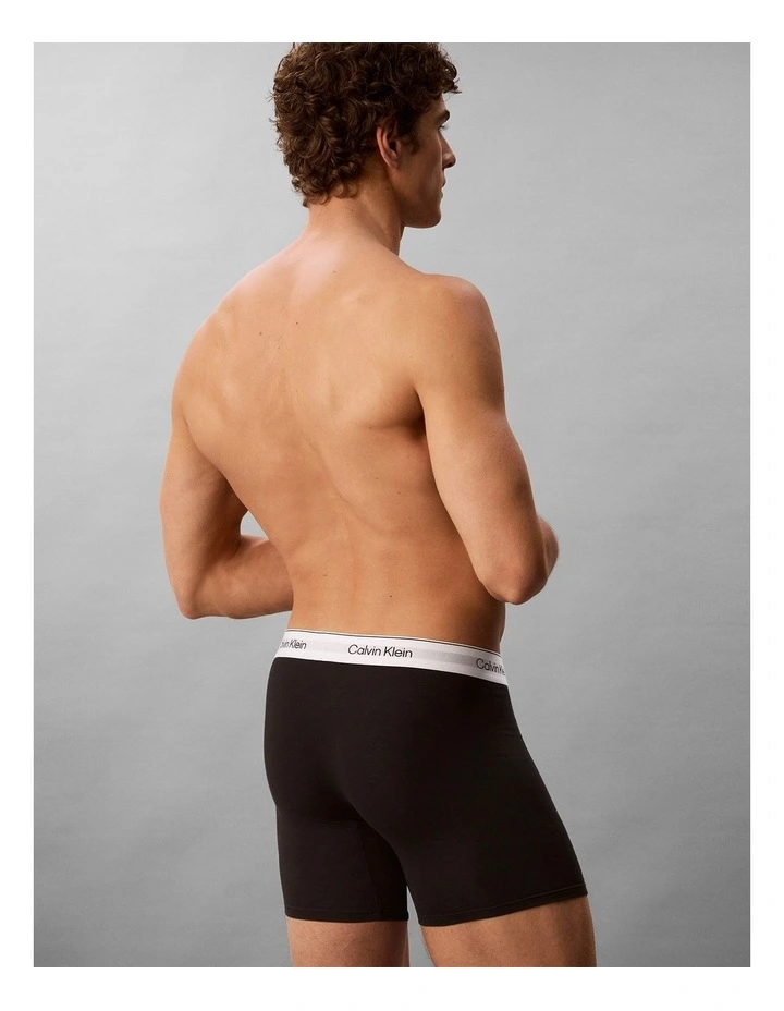 Icon Cotton Boxer Briefs 3 Pack in Black image 3