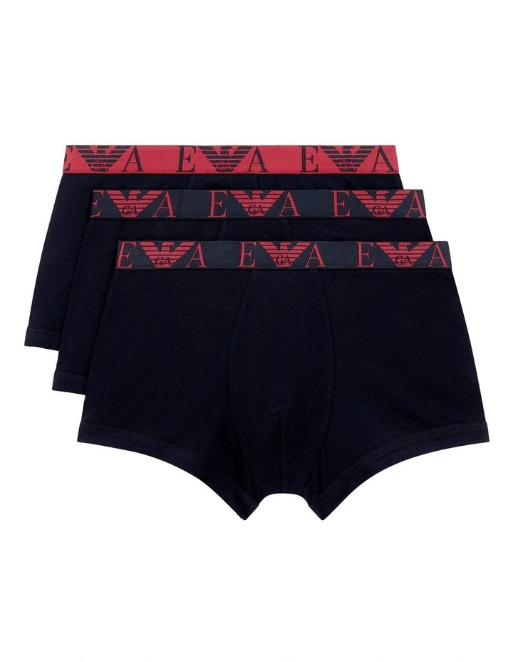 Shiny Logo Trunks 3 Pack in Black image 1