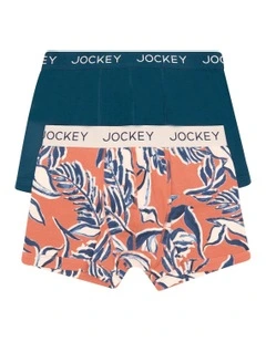 No Ride Up Cotton Trunk 2 Pack in Print 3Bd