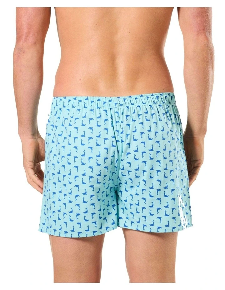 5 Pack Cotton Woven Boxer Shorts - Summer Seas image 4