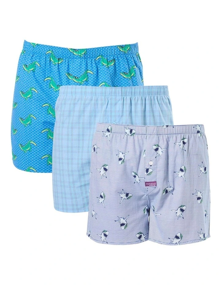 5 Pack Cotton Woven Boxer Shorts - Summer Seas image 5