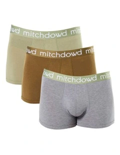 Plain Bamboo Trunks 3 Pack in Multi