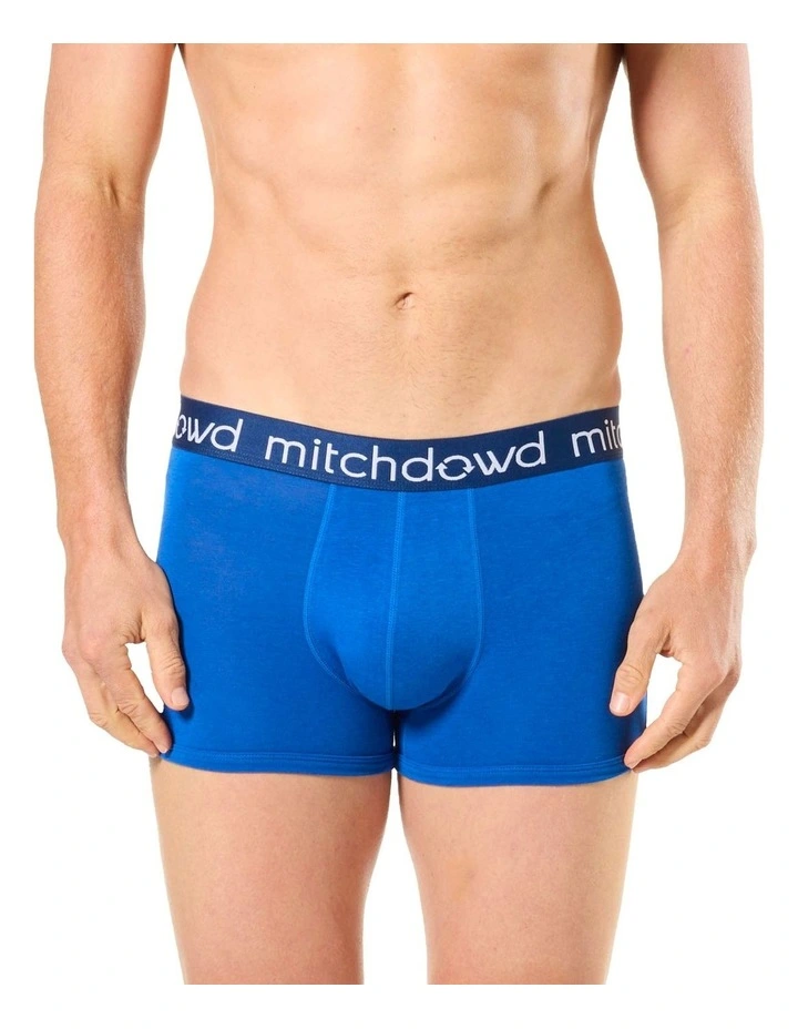Plain Bamboo Trunks Pack Of 3 in Blue image 2