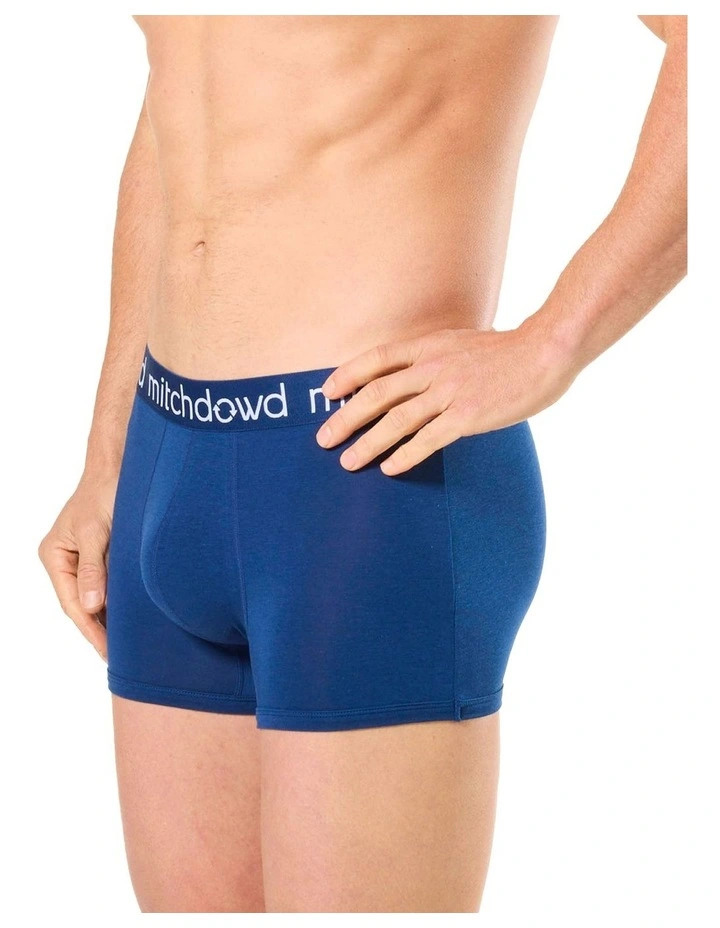 Plain Bamboo Trunks Pack Of 3 in Blue image 3