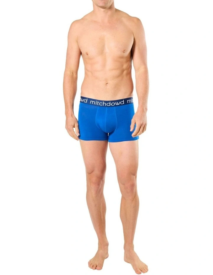 Plain Bamboo Trunks Pack Of 3 in Blue image 5