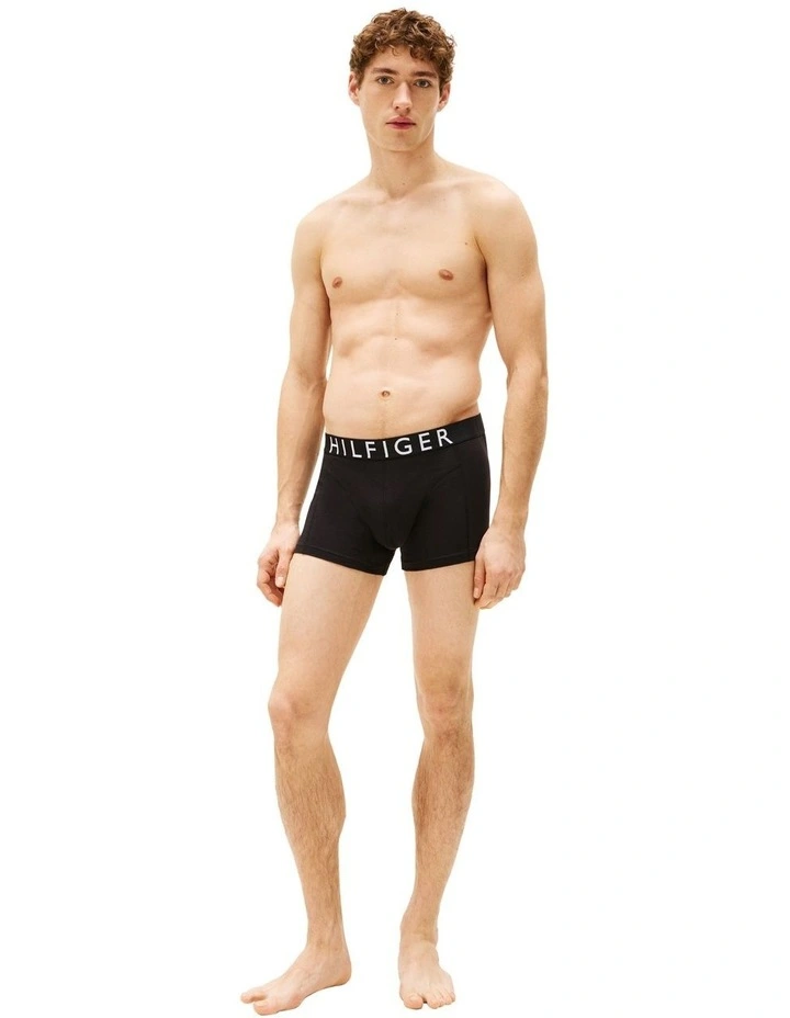 3 Pack Hilfiger Cotton Waistband Trunks in Black image 6