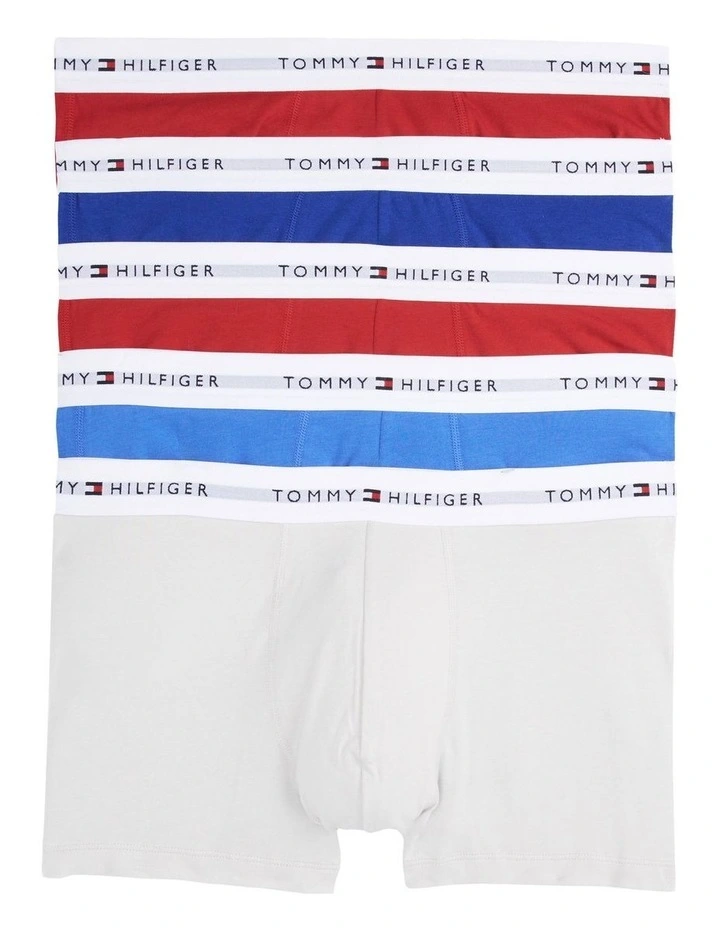 Signature Logo Waistband Trunks 5-Pack in Multi image 1