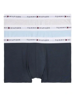 Logo Waistband Trunks 3-Pack in Blue