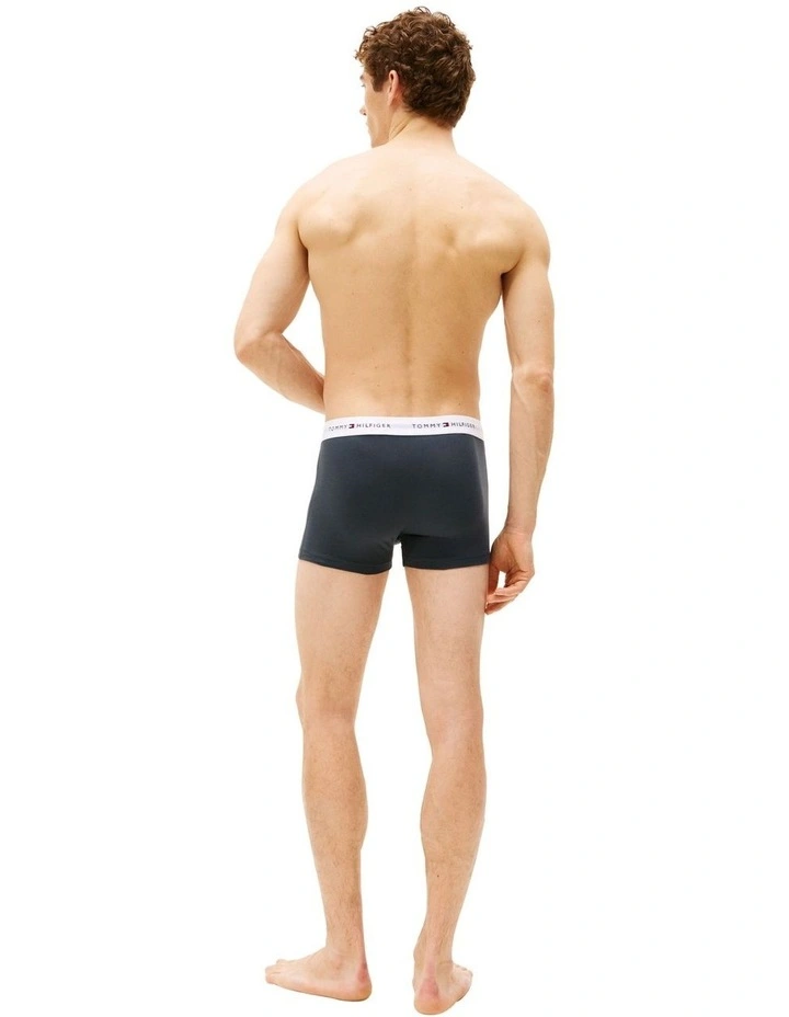Logo Waistband Trunks 3-Pack in Blue image 7