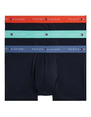 Colour Blocked Logo Trunks 3 Pack in Black