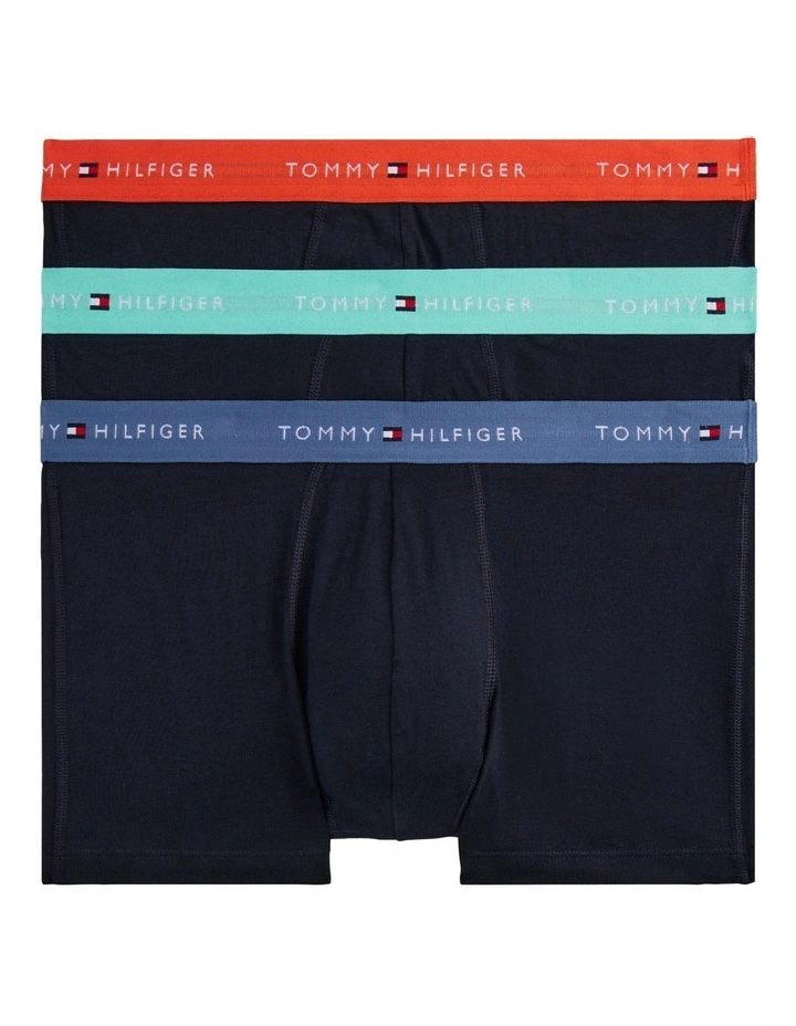 Colour Blocked Logo Trunks 3 Pack in Black image 1