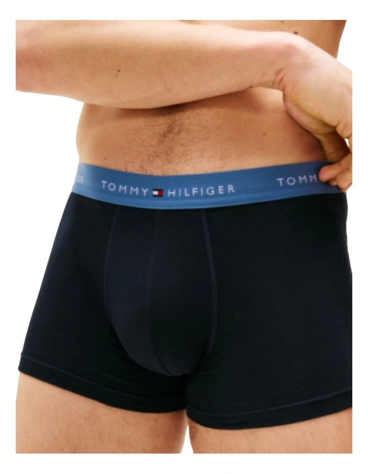 Colour Blocked Logo Trunks 3 Pack in Black image 3