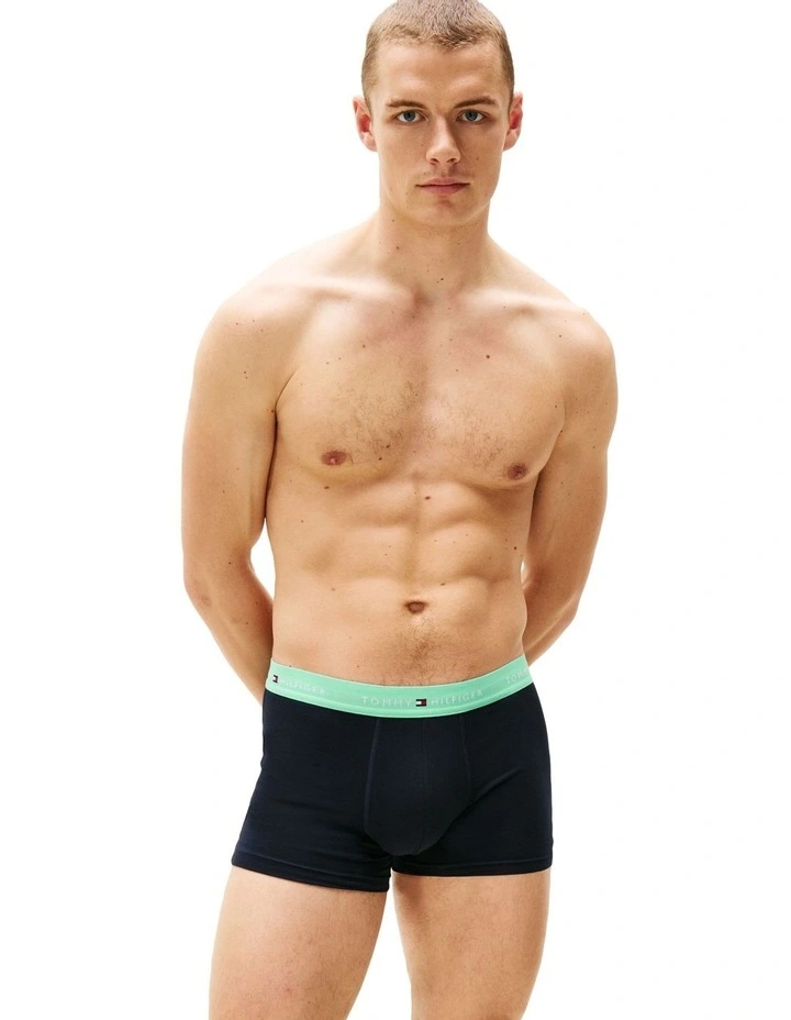 Colour Blocked Logo Trunks 3 Pack in Black image 5
