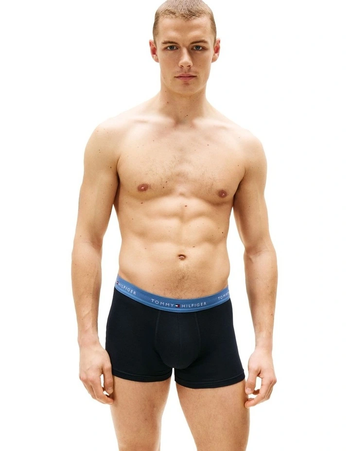 Colour Blocked Logo Trunks 3 Pack in Black image 6