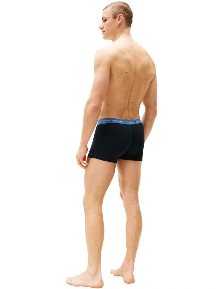Colour Blocked Logo Trunks 3 Pack in Black image 7