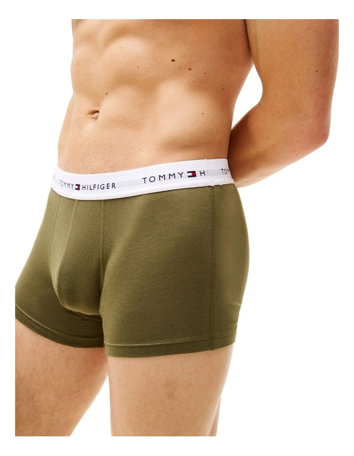 Logo Waistband Trunks 3 Pack in Multi image 3