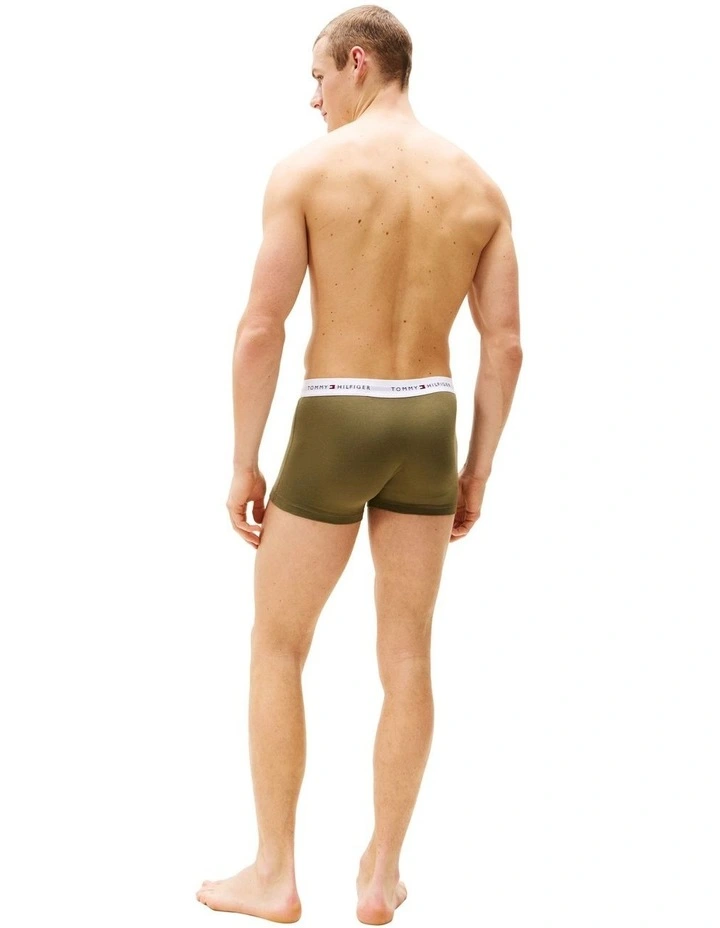 Logo Waistband Trunks 3 Pack in Multi image 7