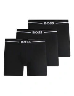 Bold Cotton Stretch Boxer Briefs 3 Pack in Black