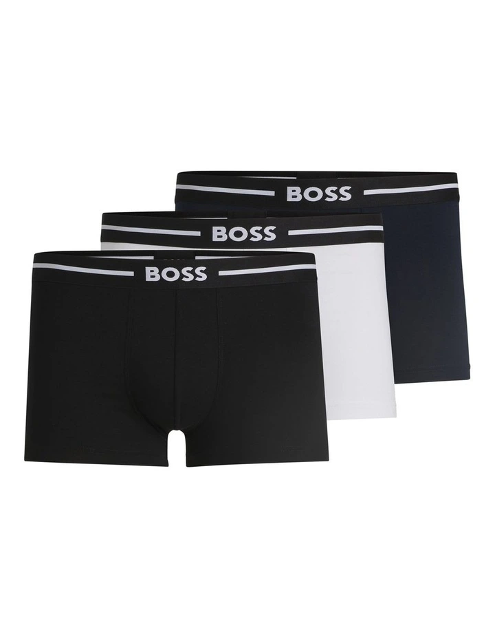 Bold Cotton Stretch Trunks 3 Pack in Multi image 1