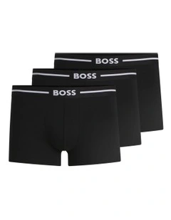 Bold Cotton Stretch Trunks 3 Pack in Black