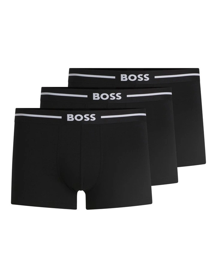 Bold Cotton Stretch Trunks 3 Pack in Black image 1