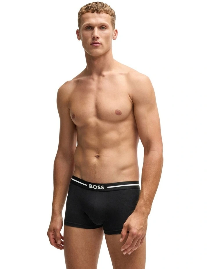 Bold Cotton Stretch Trunks 3 Pack in Black image 2