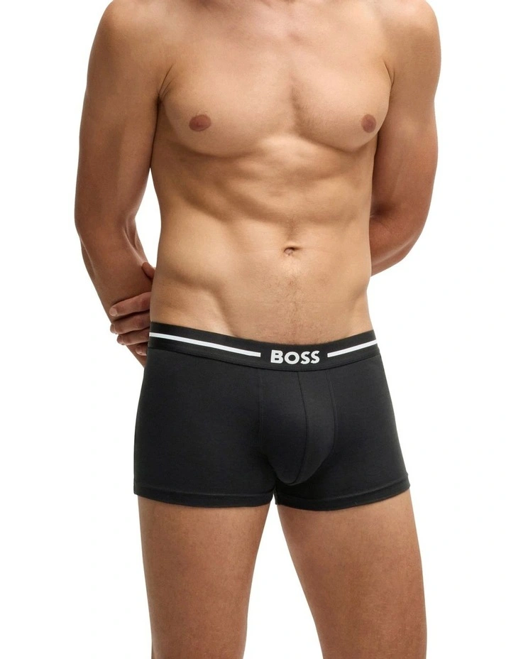 Bold Cotton Stretch Trunks 3 Pack in Black image 4