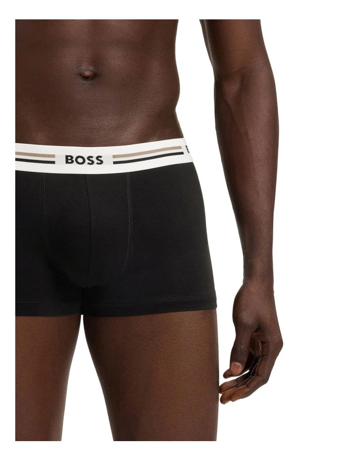 Revive Cotton Stretch Trunks 3 Pack in Black image 4
