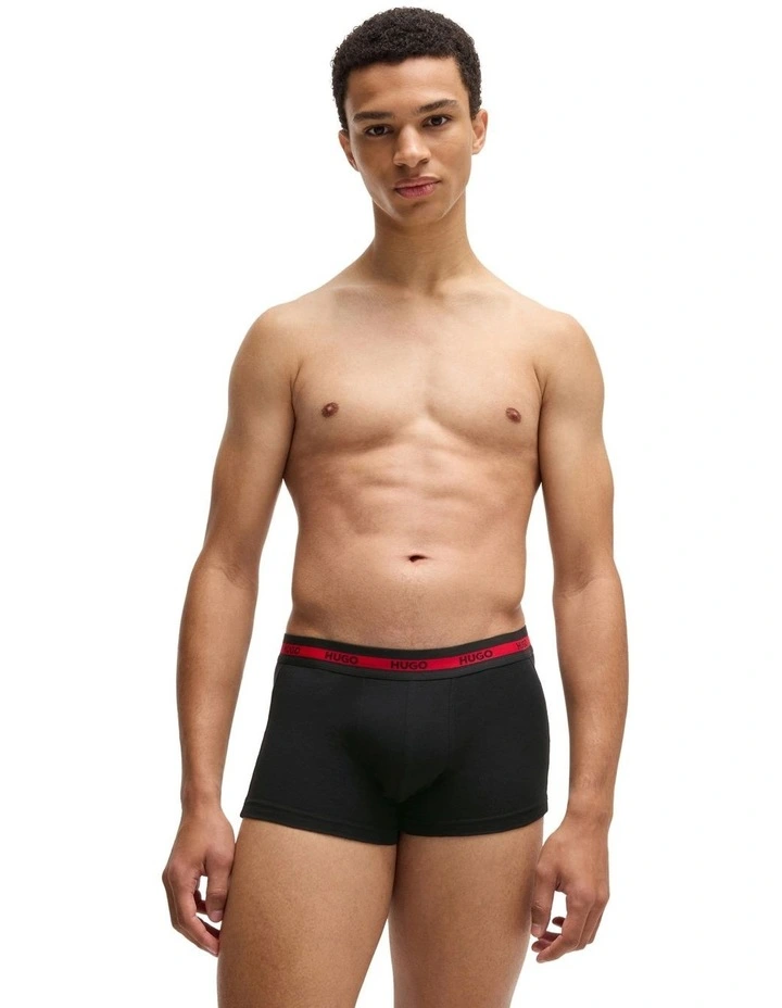 Triplet Planet Cotton Stretch Trunks 3 Pack in Black image 2