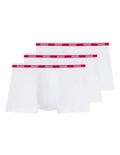 Triplet Planet Cotton Stretch Trunks 3 Pack in White