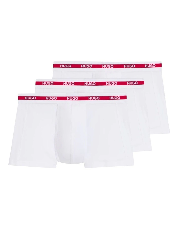 Triplet Planet Cotton Stretch Trunks 3 Pack in White image 1