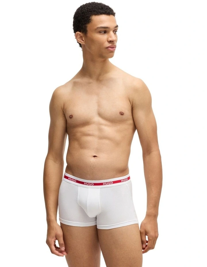 Triplet Planet Cotton Stretch Trunks 3 Pack in White image 2