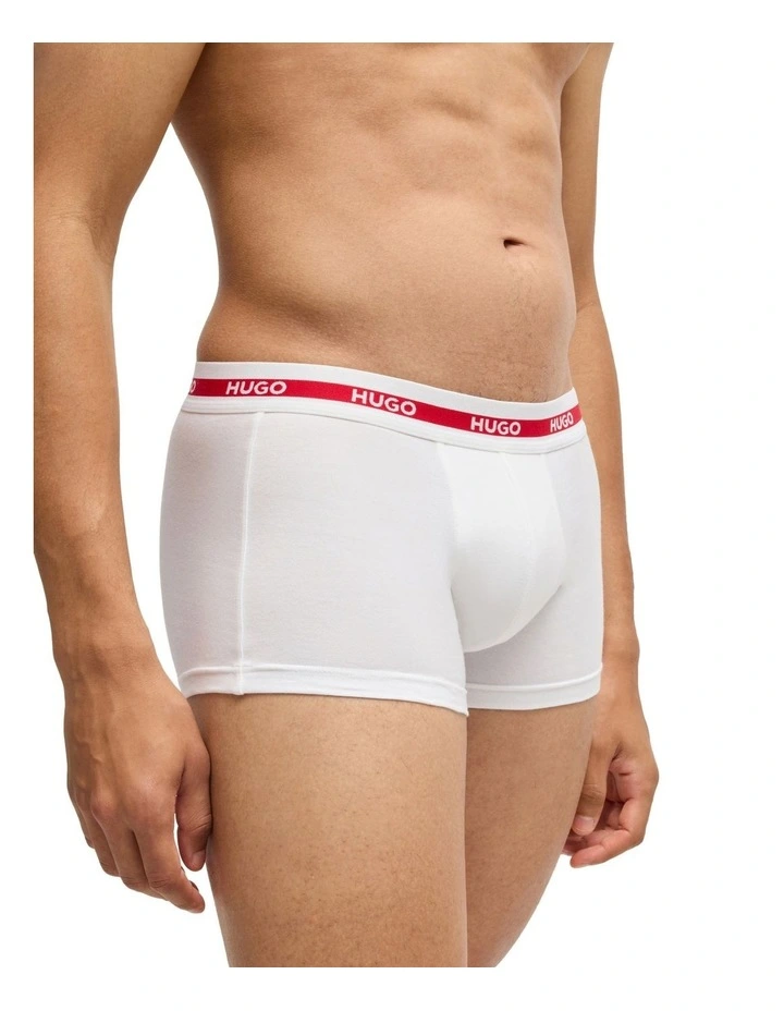 Triplet Planet Cotton Stretch Trunks 3 Pack in White image 4