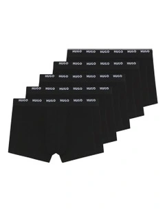 Cotton Stretch Trunks 5 Pack in Black