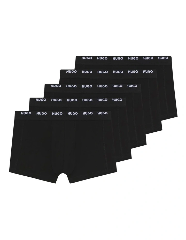 Cotton Stretch Trunks 5 Pack in Black image 1