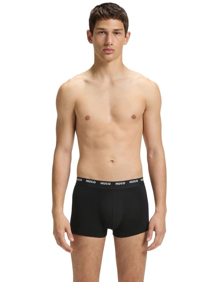 Cotton Stretch Trunks 5 Pack in Black image 2