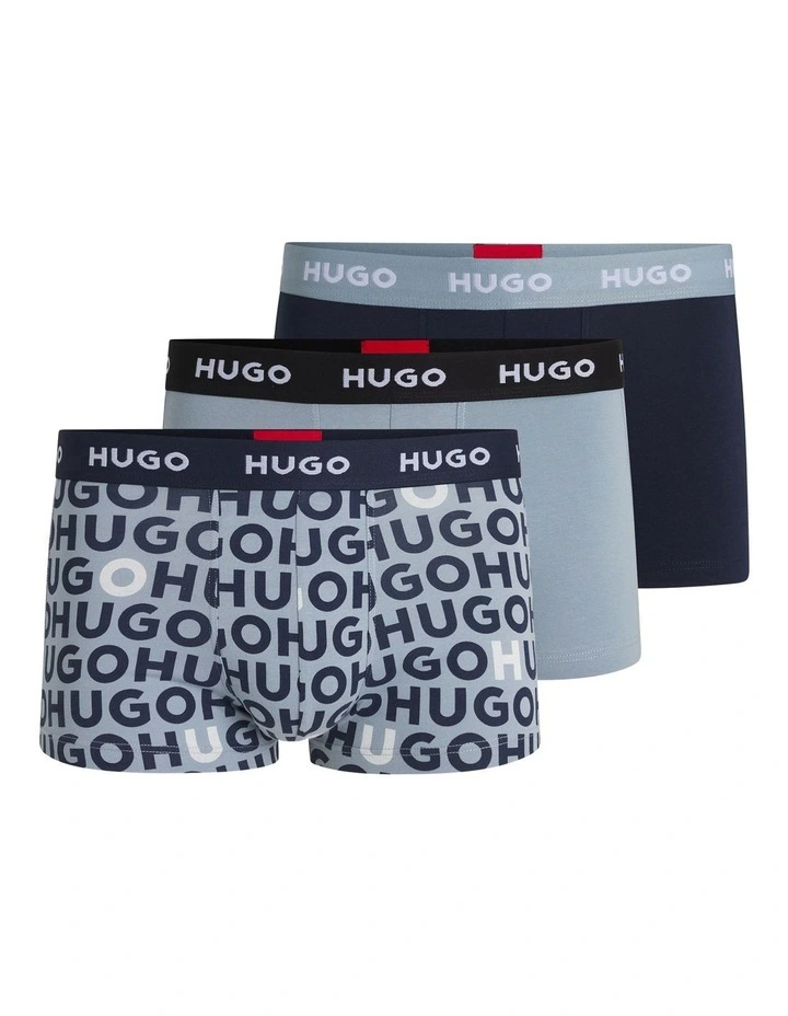 Triplet Cotton Stretch Trunks 3 Pack in Multi image 1