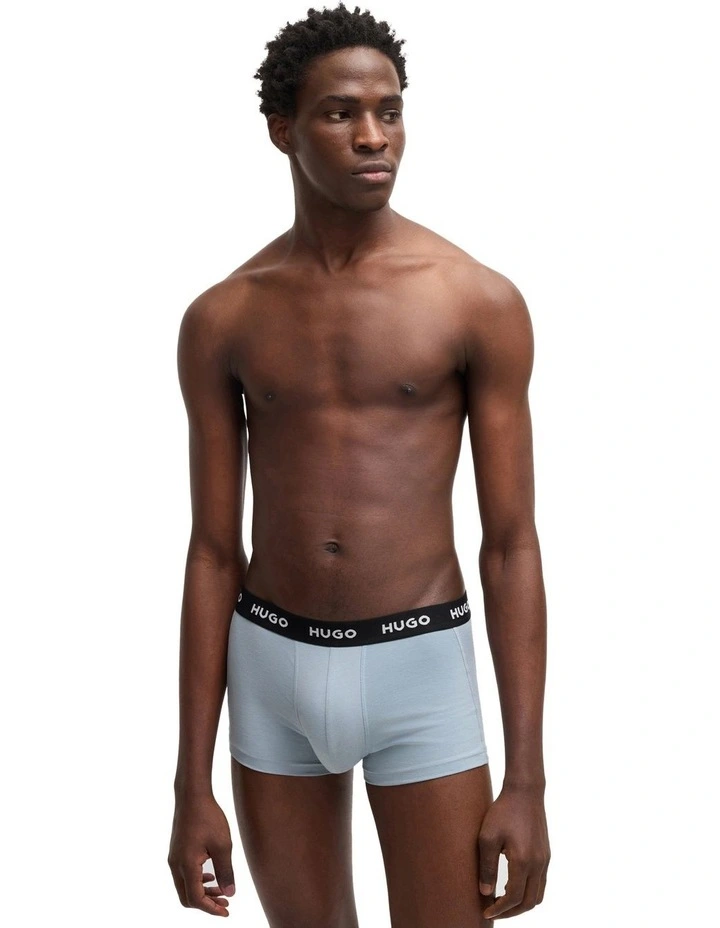Triplet Cotton Stretch Trunks 3 Pack in Multi image 2