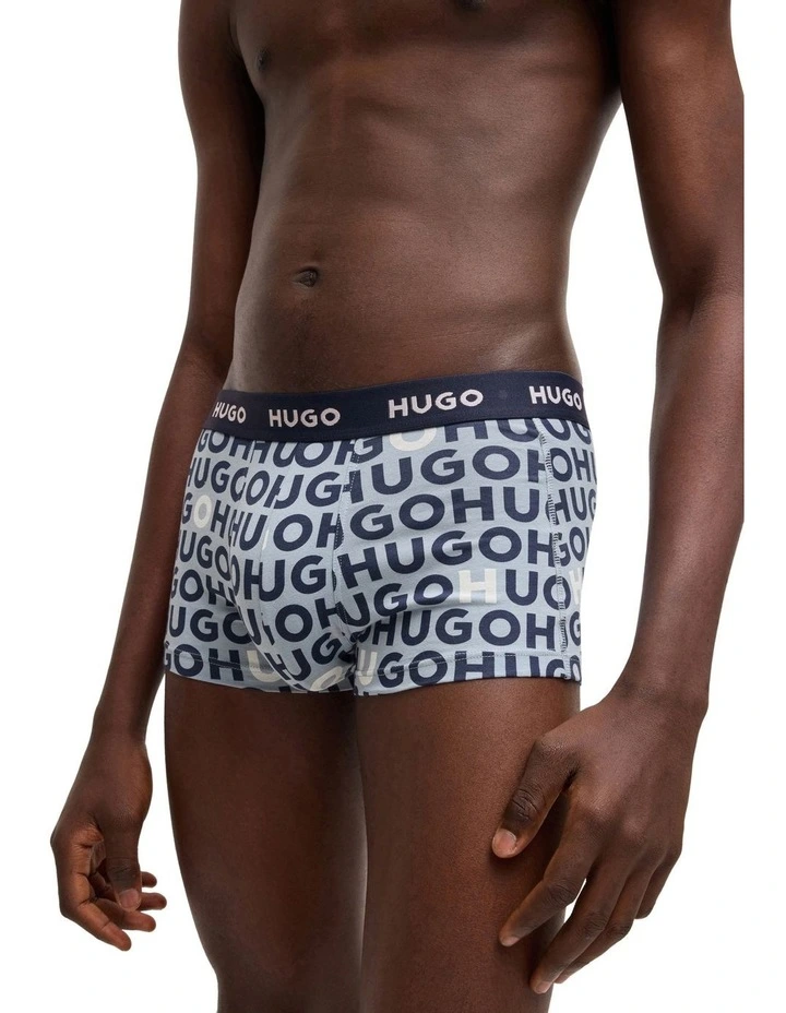 Triplet Cotton Stretch Trunks 3 Pack in Multi image 4