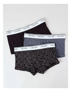 Balance Cotton Stretch Low Rise Trunks 3 Pack in Multi