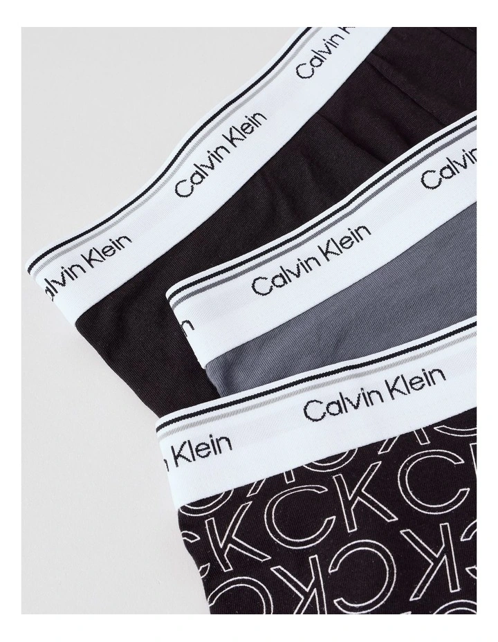 Balance Cotton Stretch Low Rise Trunks 3 Pack in Multi image 2